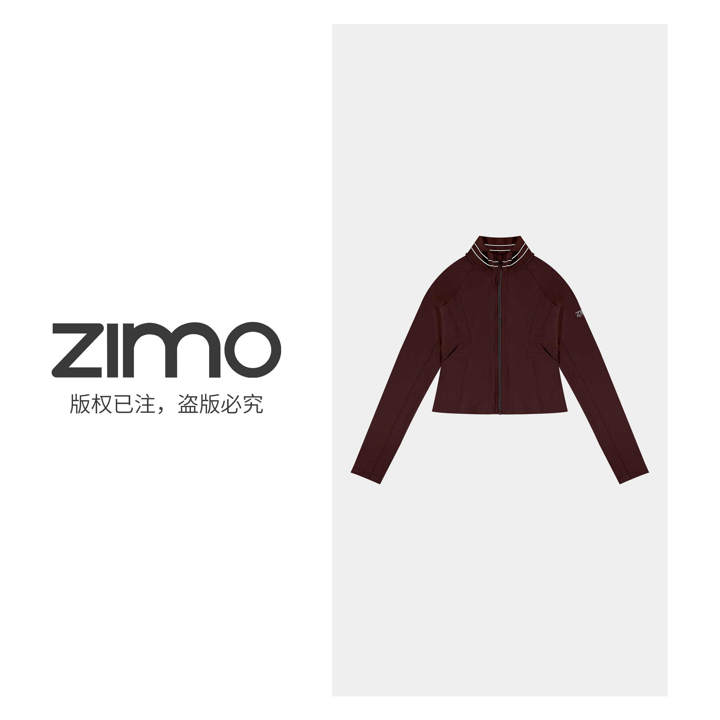 全拉链无帽外套安可拉红071-zimo-瑜伽健身瑜伽服健服YFWT071