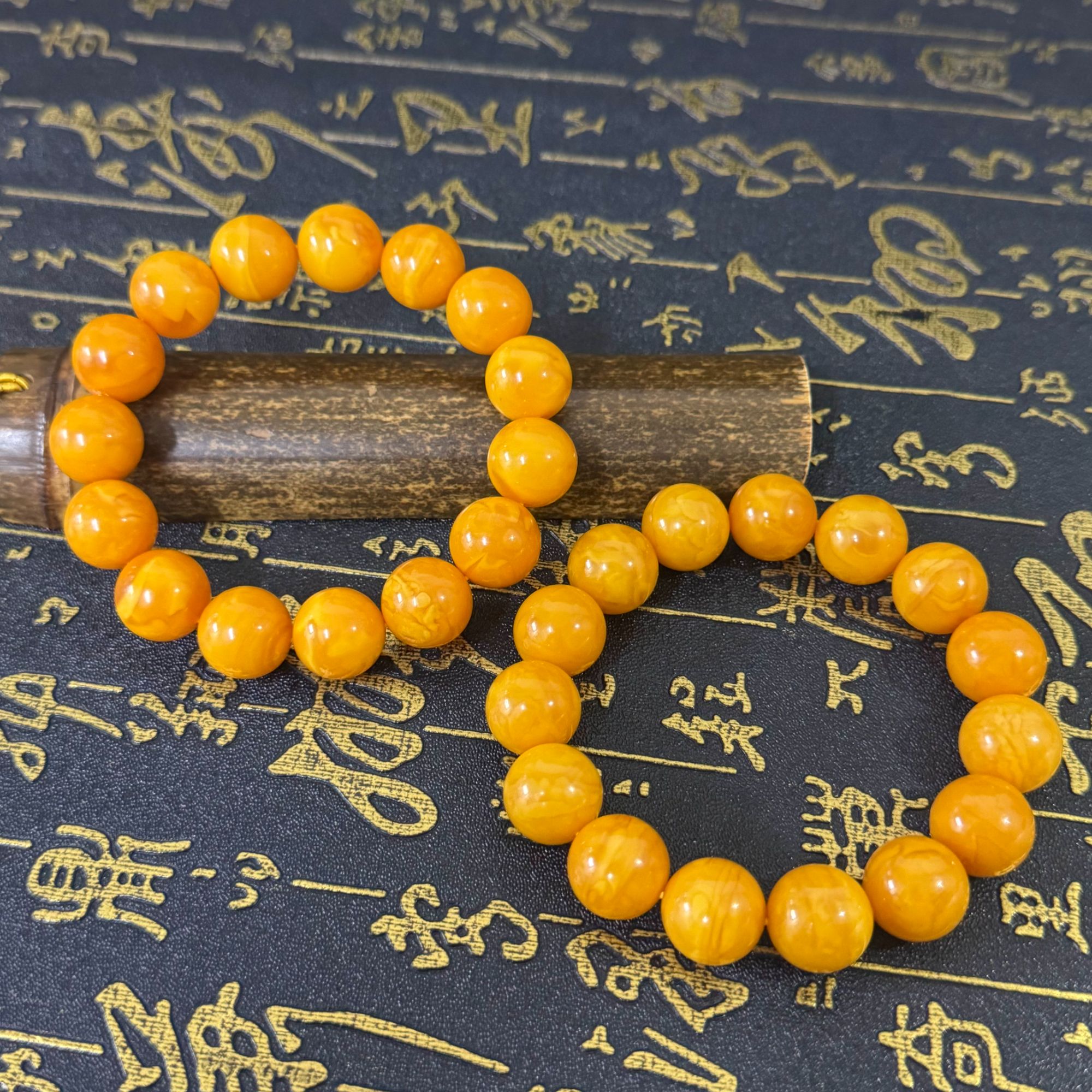 【景旺】【天之骄子】14mm+丹麦老红花蜡手串@多样性只发其中一件