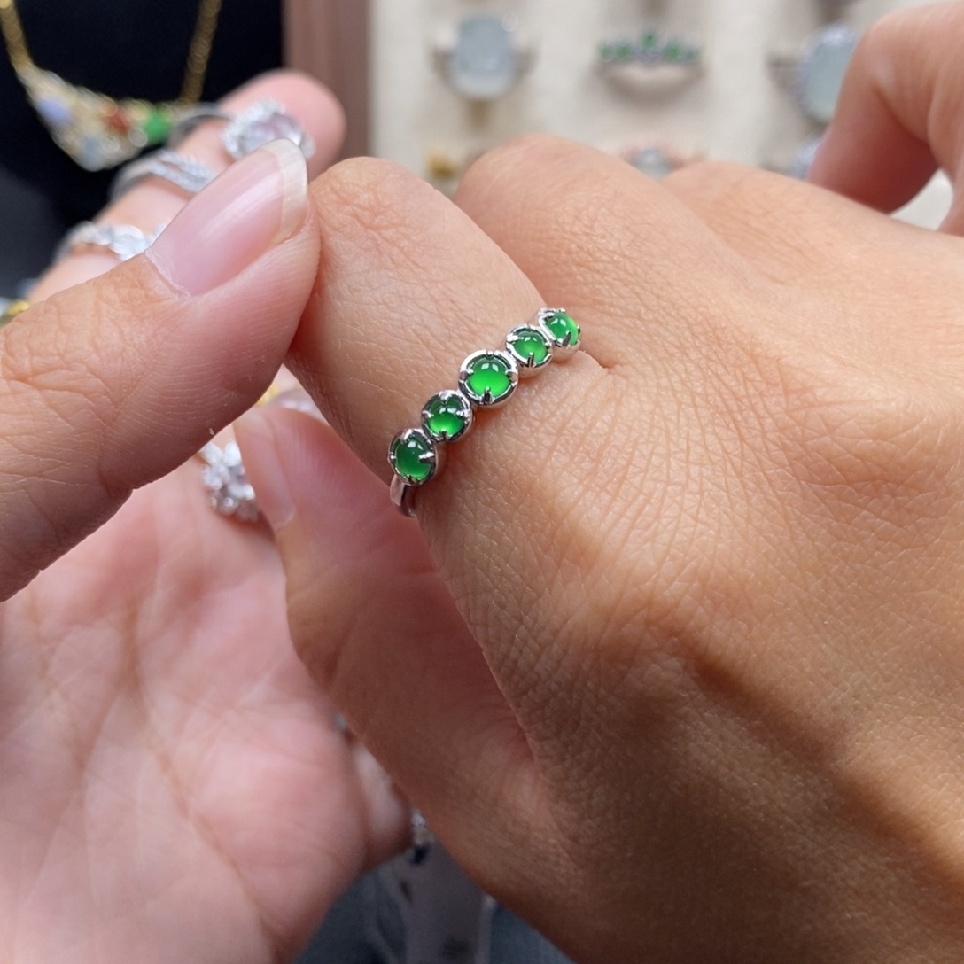 十***月翡翠银S925镶嵌戒指