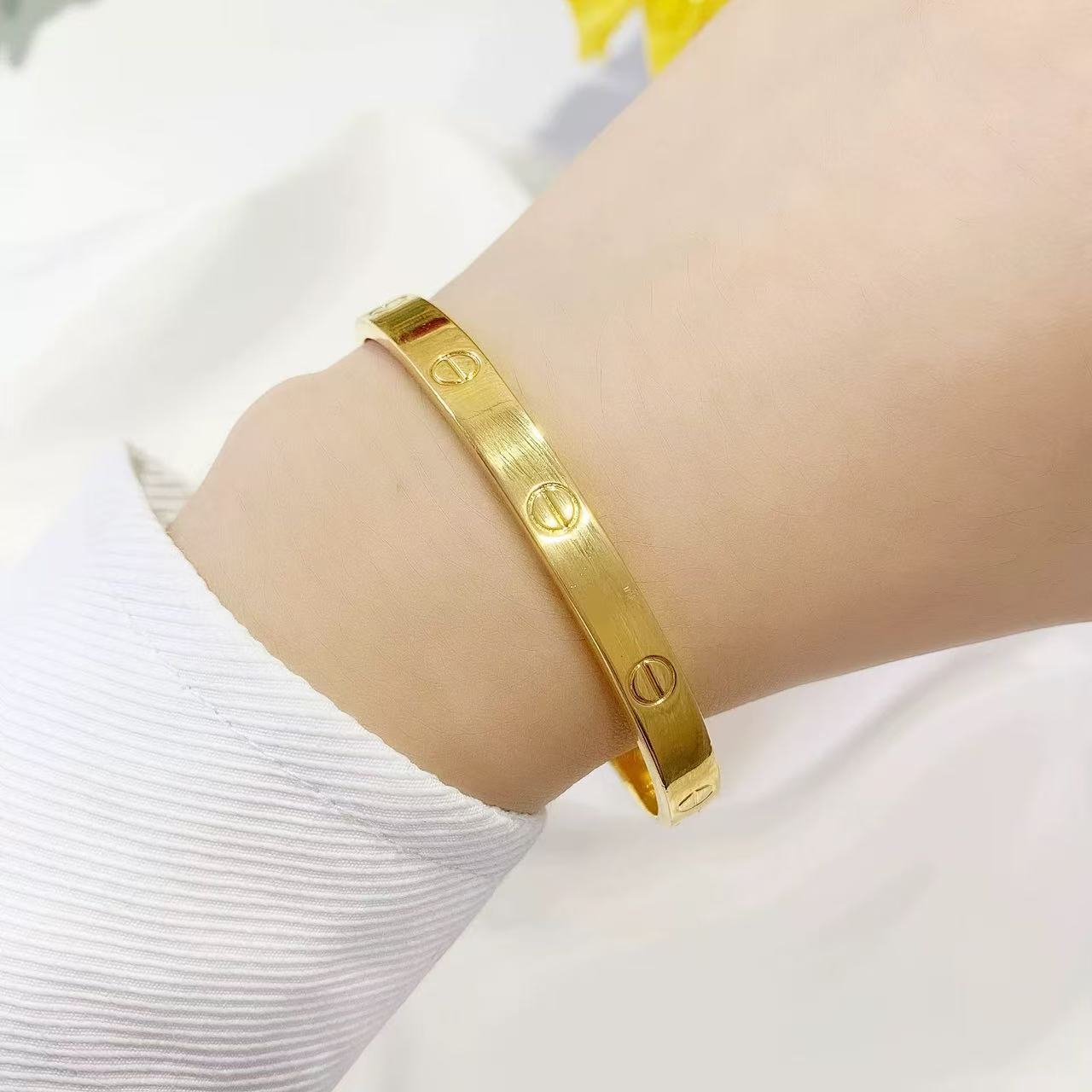 【老缅彦祖】18K金一字卡扣手镯豪镶11