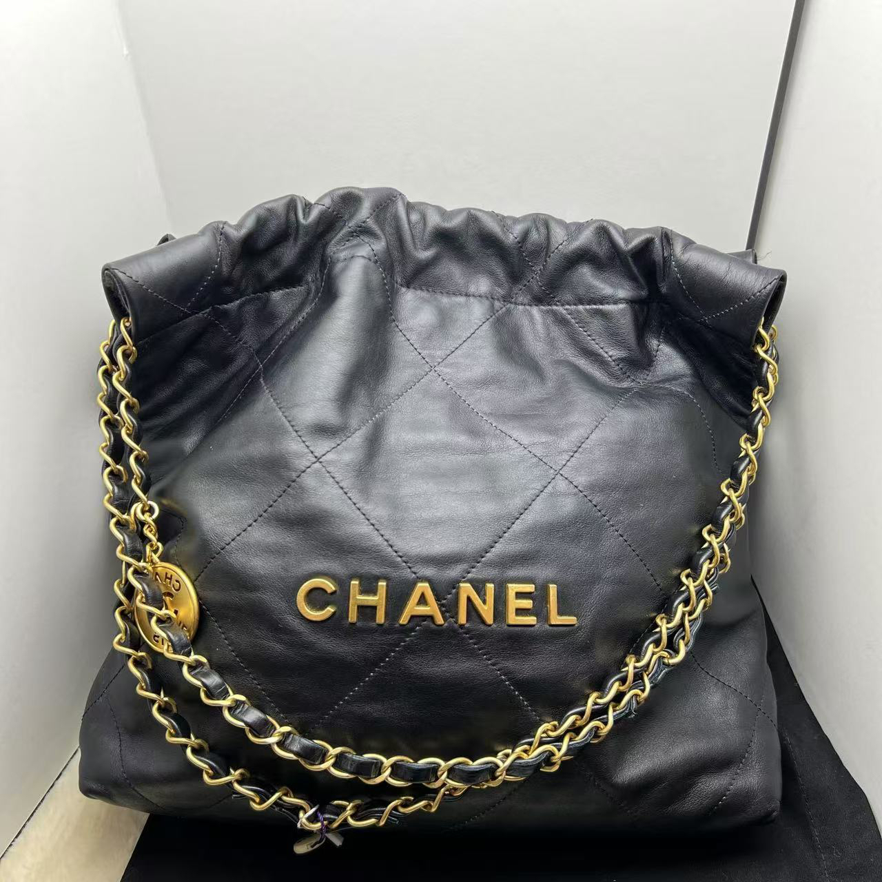 99新 Chanel/香奈儿 臻选黑金22bag 小号垃圾袋（芯片款）52F20004