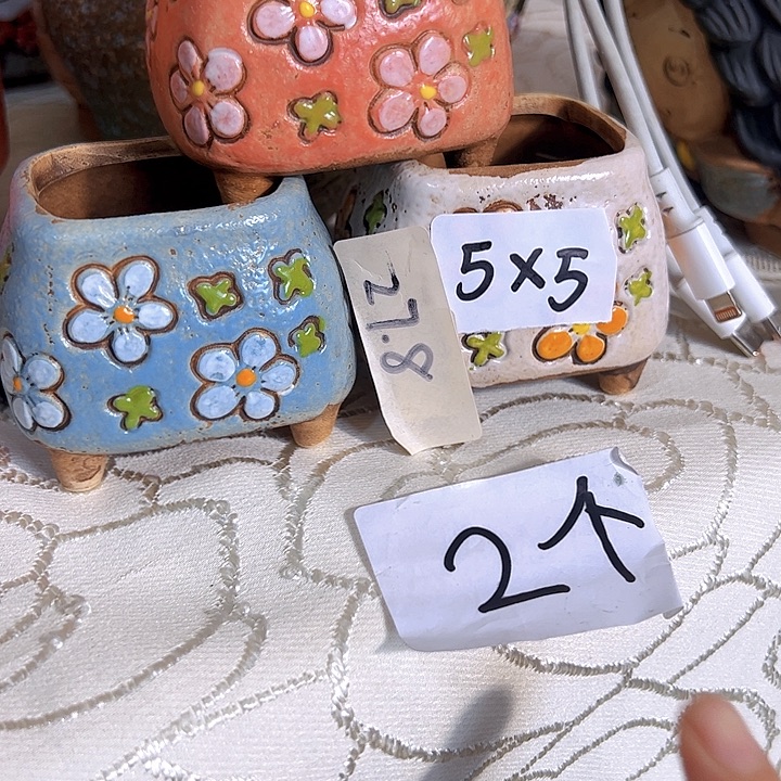 陶瓷多肉花盆满15包邮