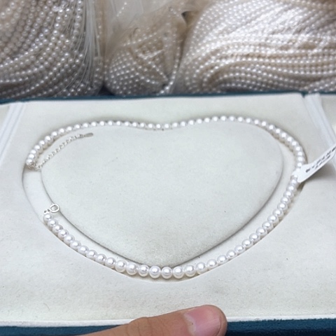 淡水珍珠珍珠项链银S925镶嵌7