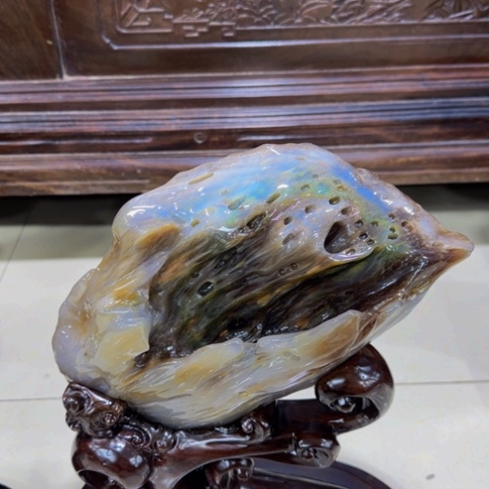 未镶嵌摆件硅化玉