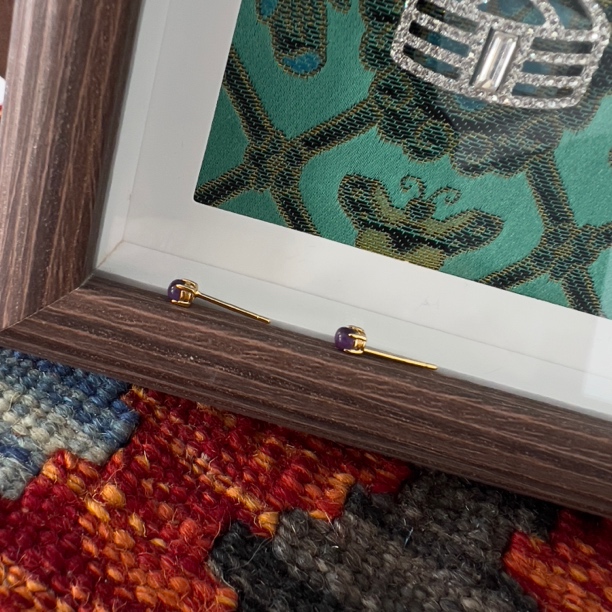 925银耳饰 925银耳钉  紫钉 小众百搭精致经典耳钉