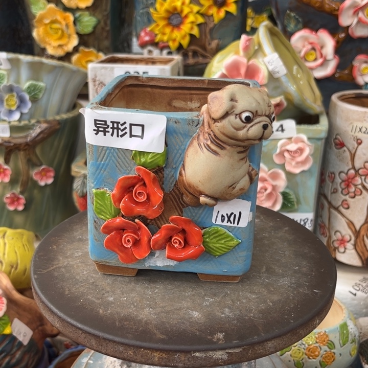 紫砂花盆粗陶材质多肉花盆