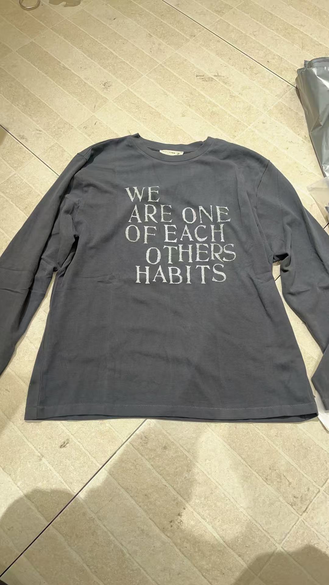 ZLAbout-us【冬款上新 】新款韩版黑色字母印花长袖T恤女宽松