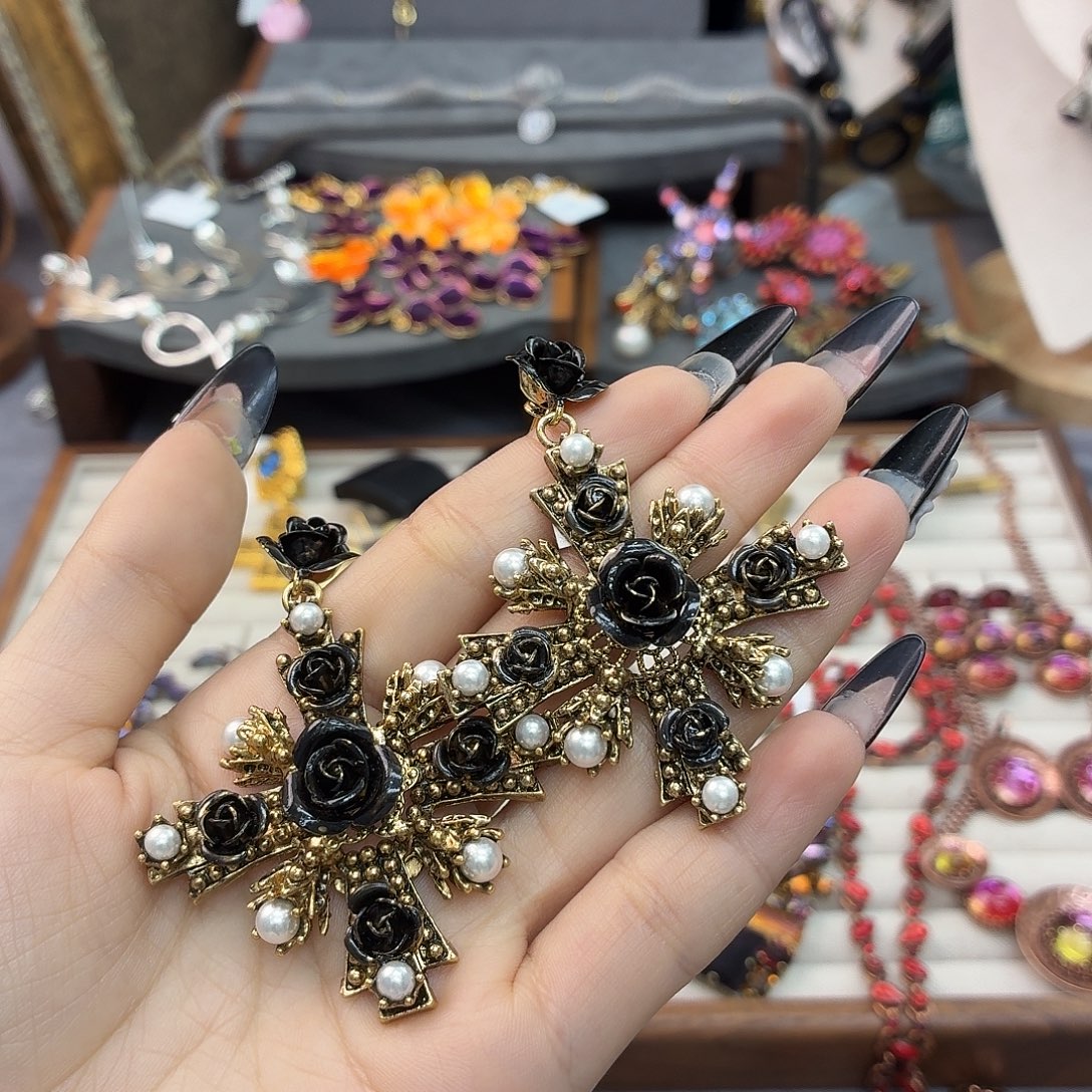 琉璃合金合金cg十字架耳针 不退换