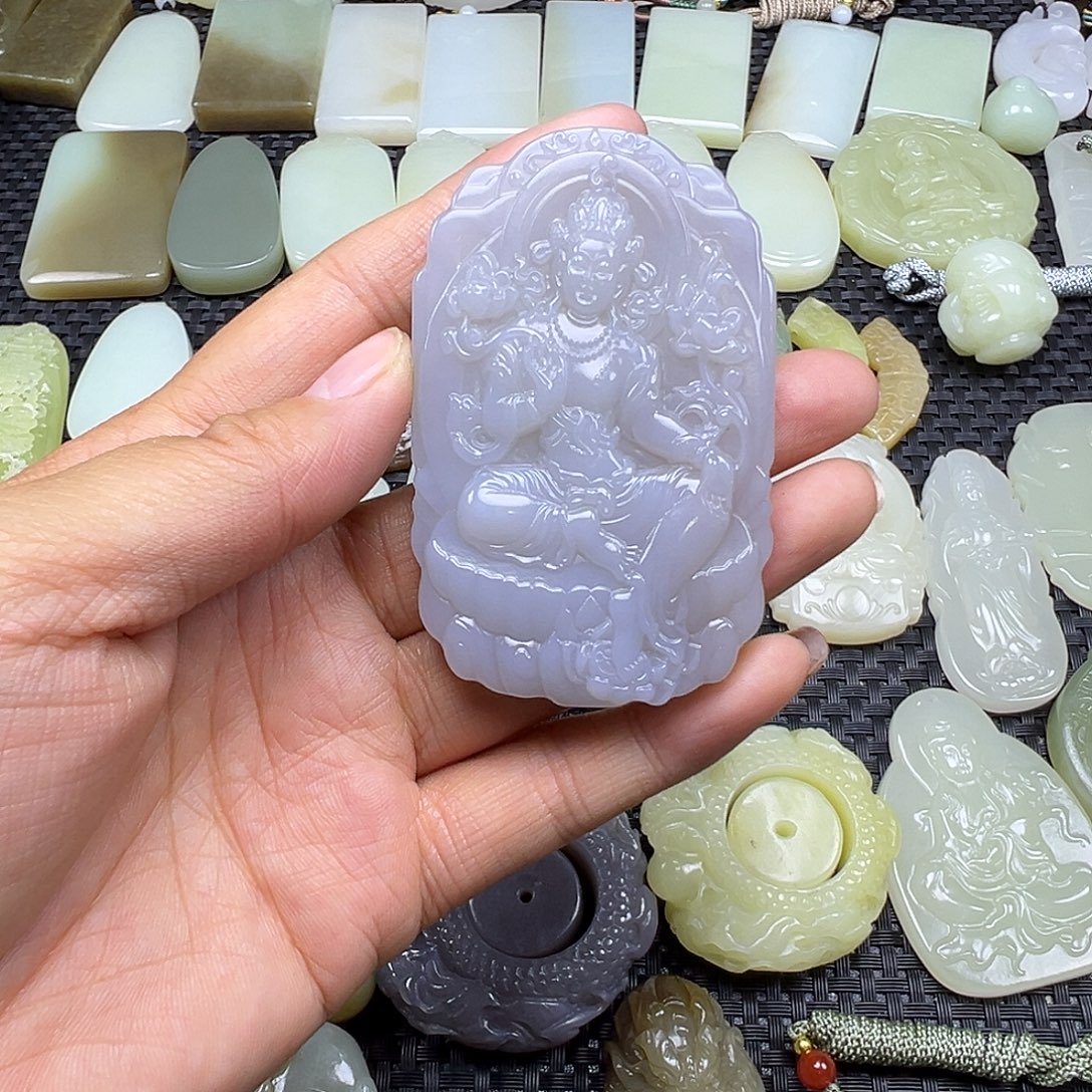 和田玉未镶嵌颈饰卡70