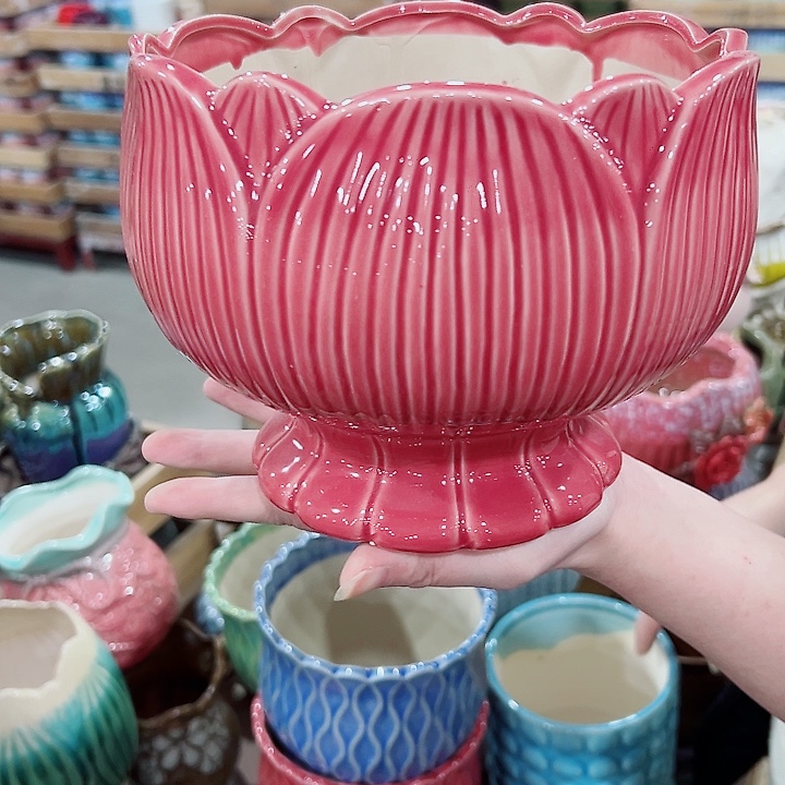 有孔.凑满10元发货多肉陶瓷花盆！