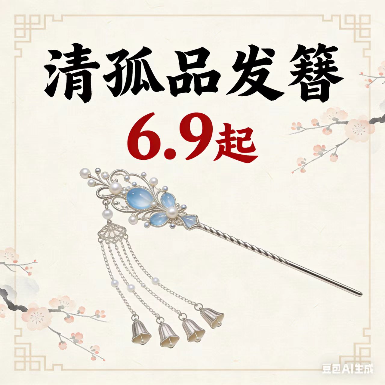 孤品发簪古风套装汉服新中式发饰发钗百搭古风国风简约盘发