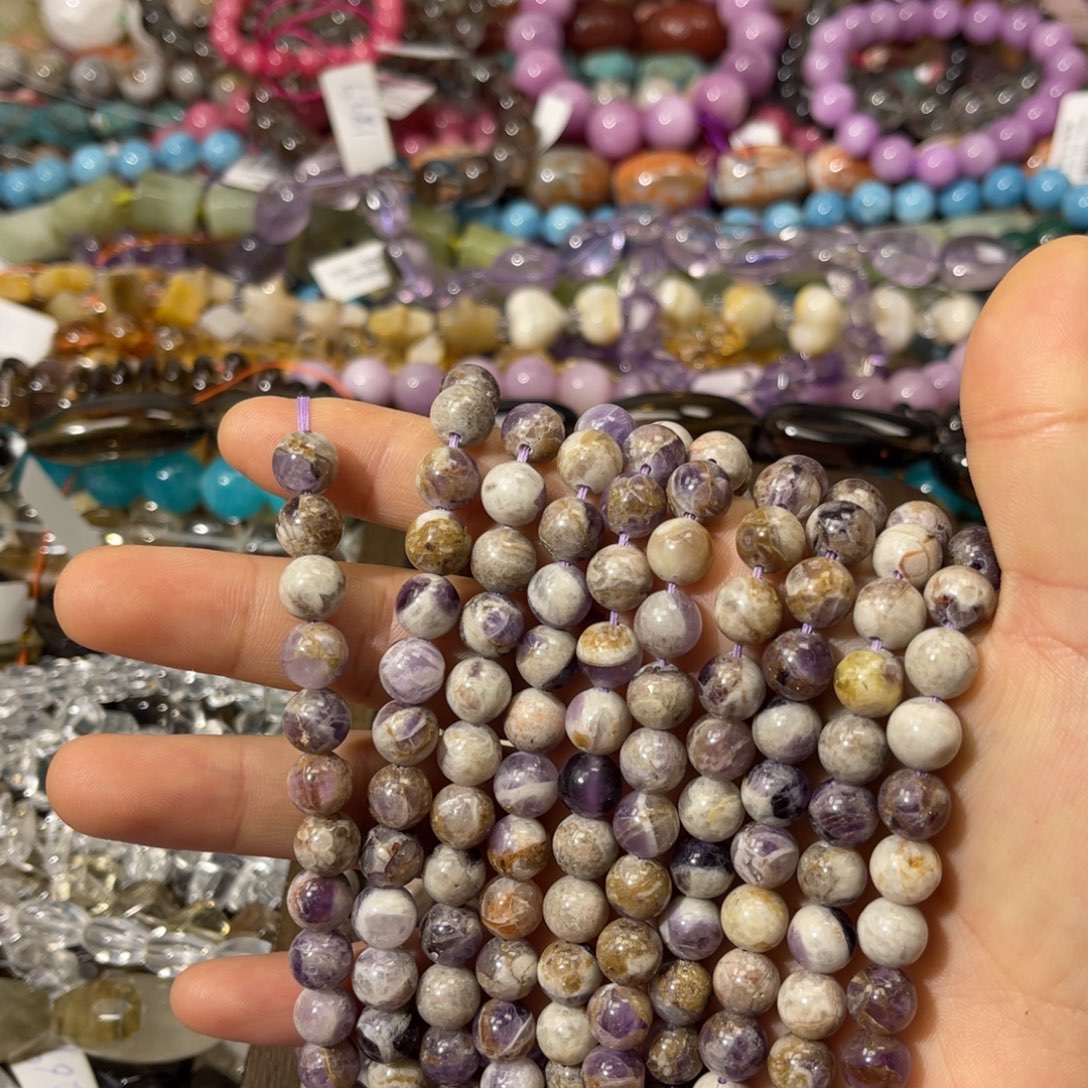 银S925镶嵌紫晶珠宝半成品虎牙紫水晶卡8