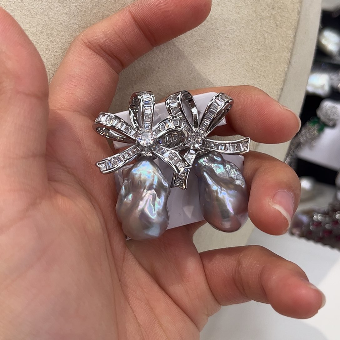 淡水珍珠耳饰合金