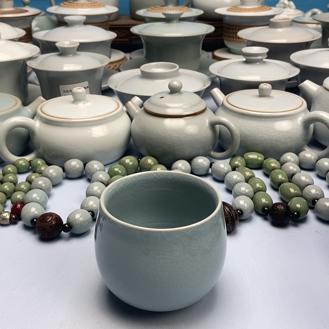 杯天青釉龙蛋杯原矿原釉原产地