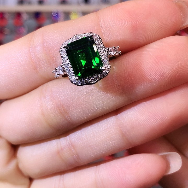 透辉石戒指银S925镶嵌