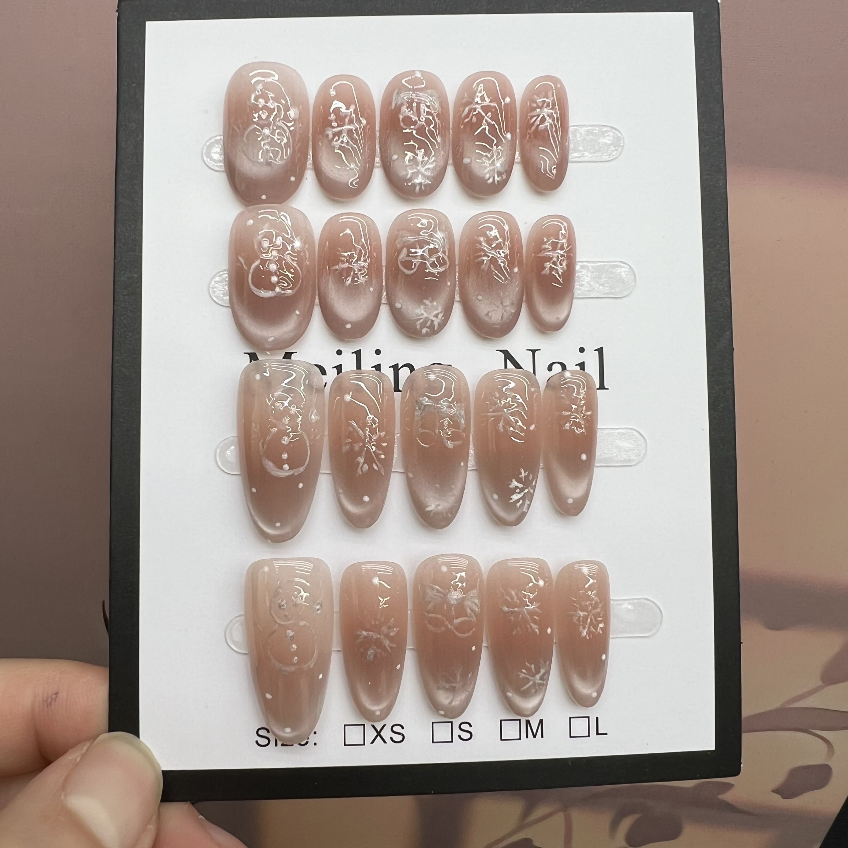 【A249小雪人】-简约日常穿戴甲美甲