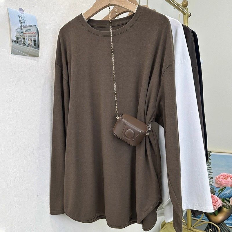 搭配鲨鱼裤遮肉显瘦长袖圆领秋冬宽松打底衫女