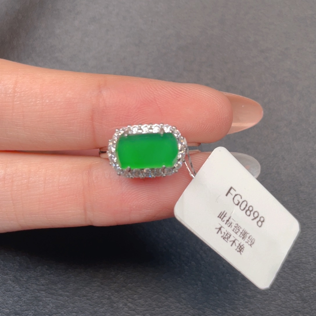 翡翠银S925镶嵌吊坠(不含链)