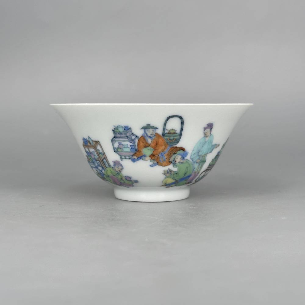 艺林堂斗彩斗茶图撇口杯1226-10-200