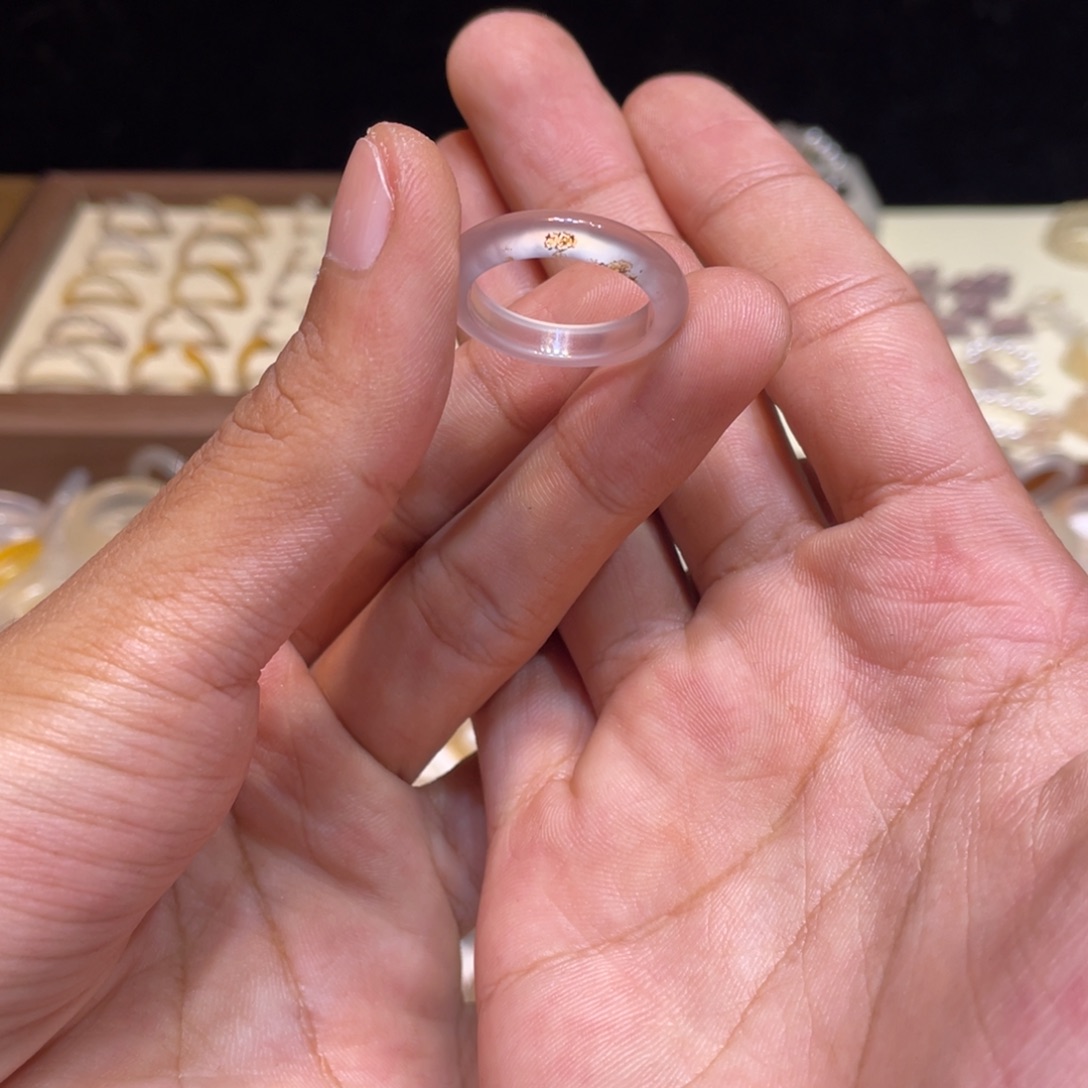 玛瑙/玉髓未镶嵌戒指21号港18