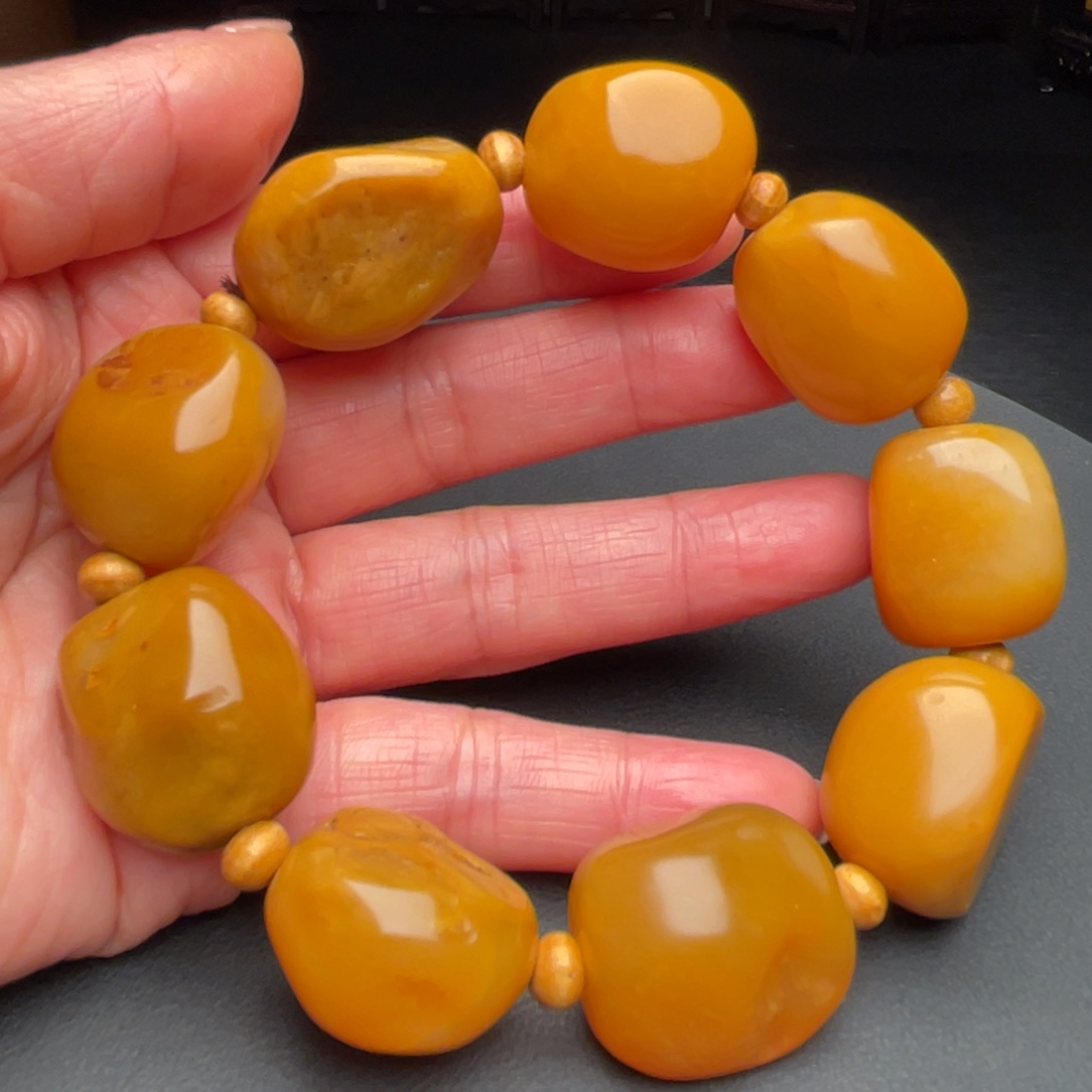 田黄石田黄石手把件手串