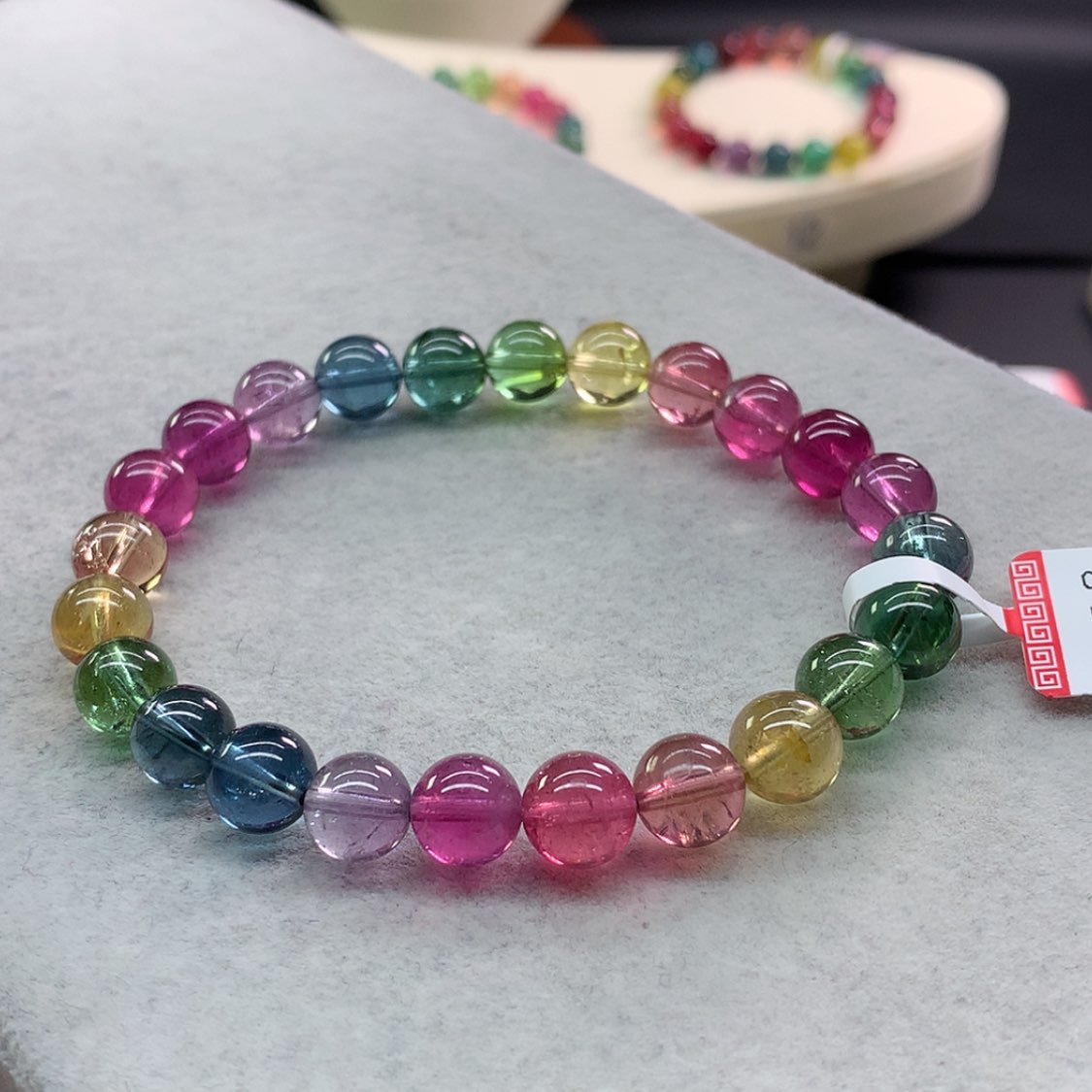 【闪购商品】碧玺手链未镶嵌碧玺艳丽色标单圈8.3