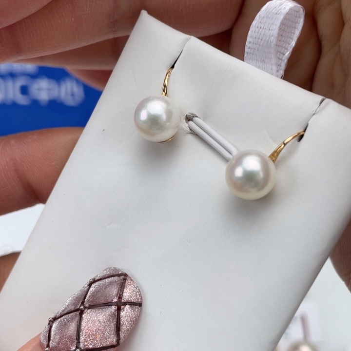 海水珍珠耳饰18K金镶嵌高跟鞋