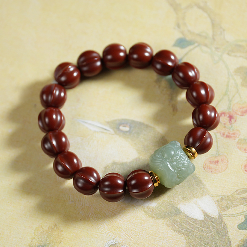 【老掌柜】且末蓝醒狮手串 B122402