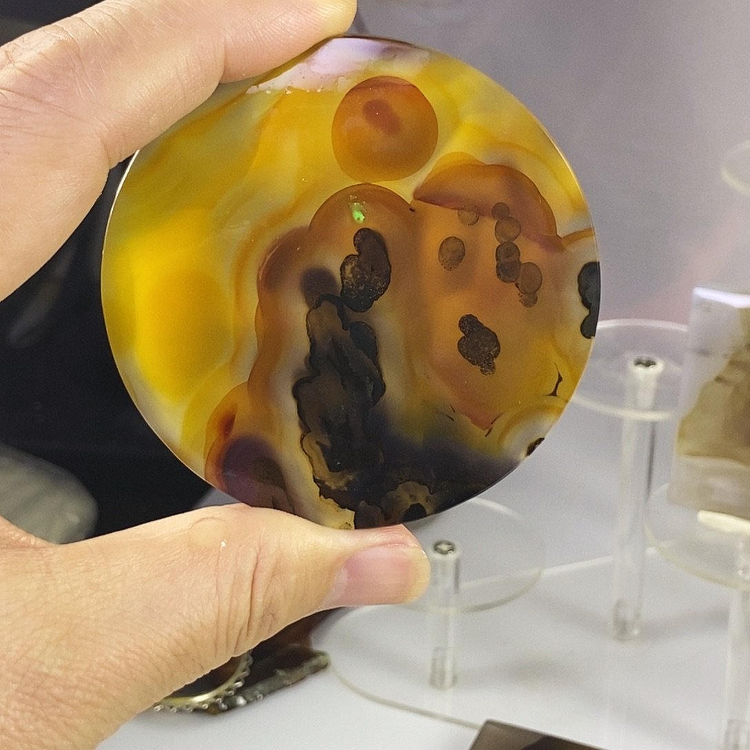 合成碳硅石非金属时尚图纹画面石饰品