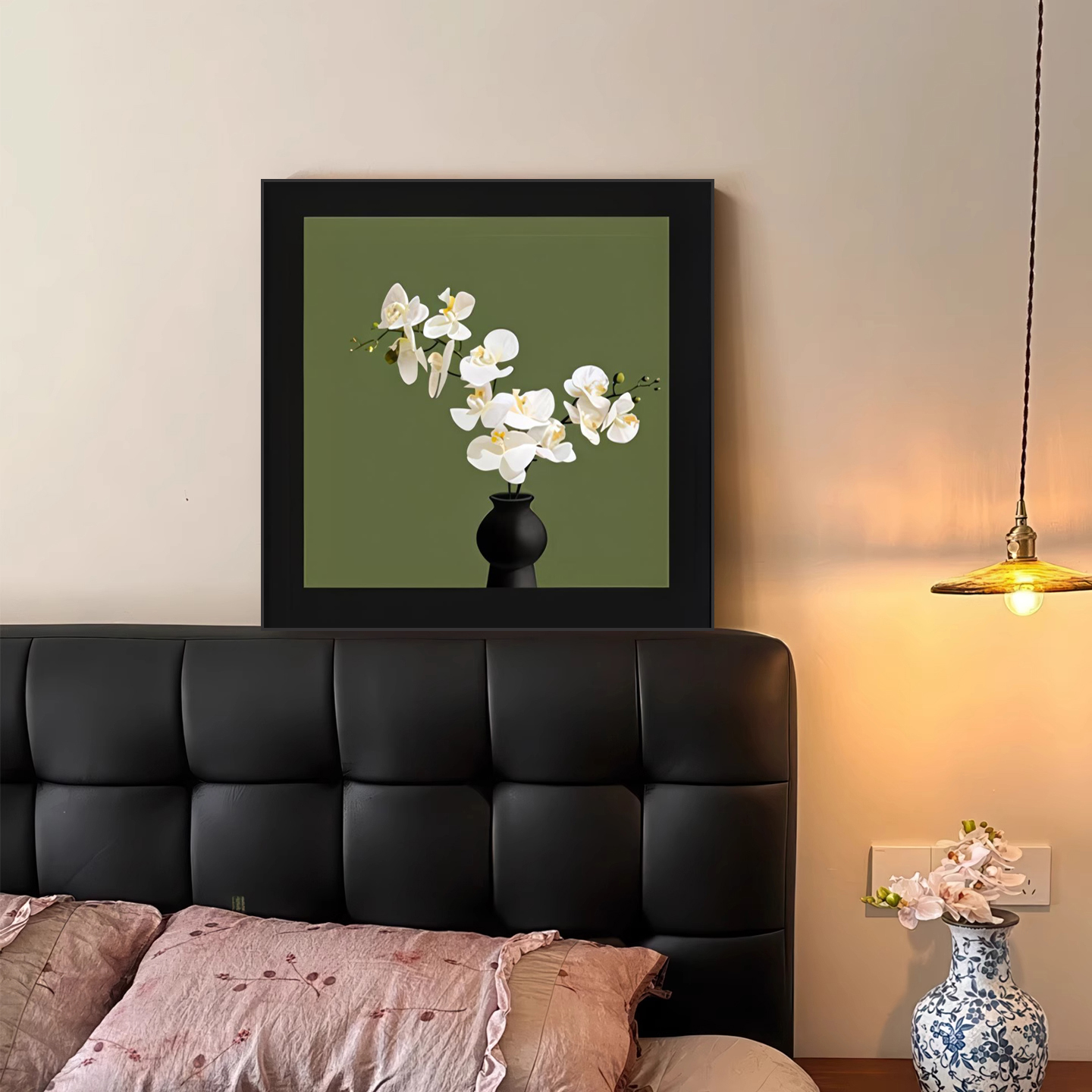 蝴蝶兰中古摆画客厅挂画装饰摆件玄关客厅布置家居用品床头卧室