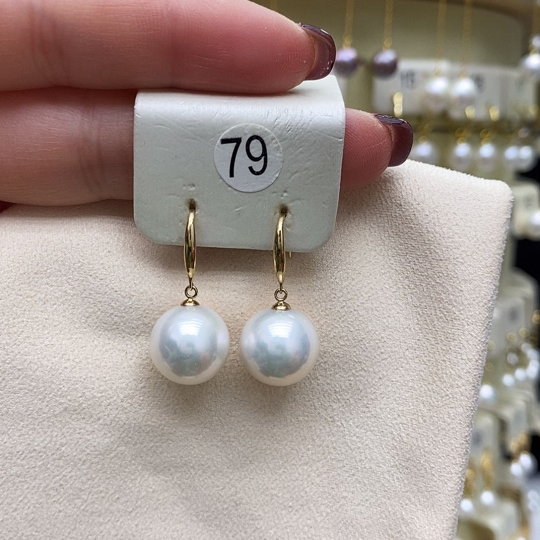 淡水珍珠耳饰18K金镶嵌