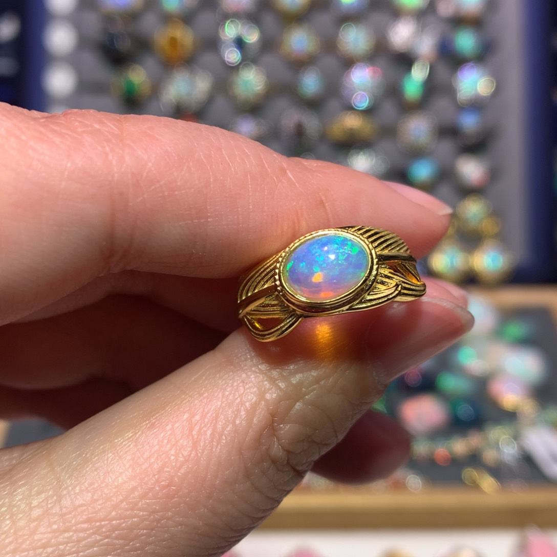 银S925镶嵌欧泊戒指款式