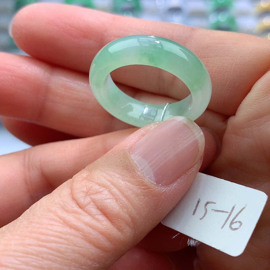 翡翠戒指未镶嵌15-16号