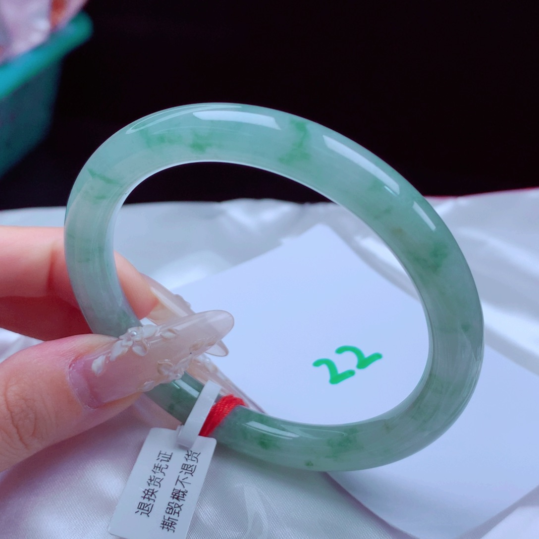 未镶嵌手镯翡翠天然缅甸翡翠A货手镯 22号