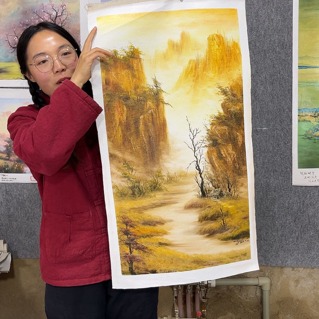 油画纯手绘国画山水画