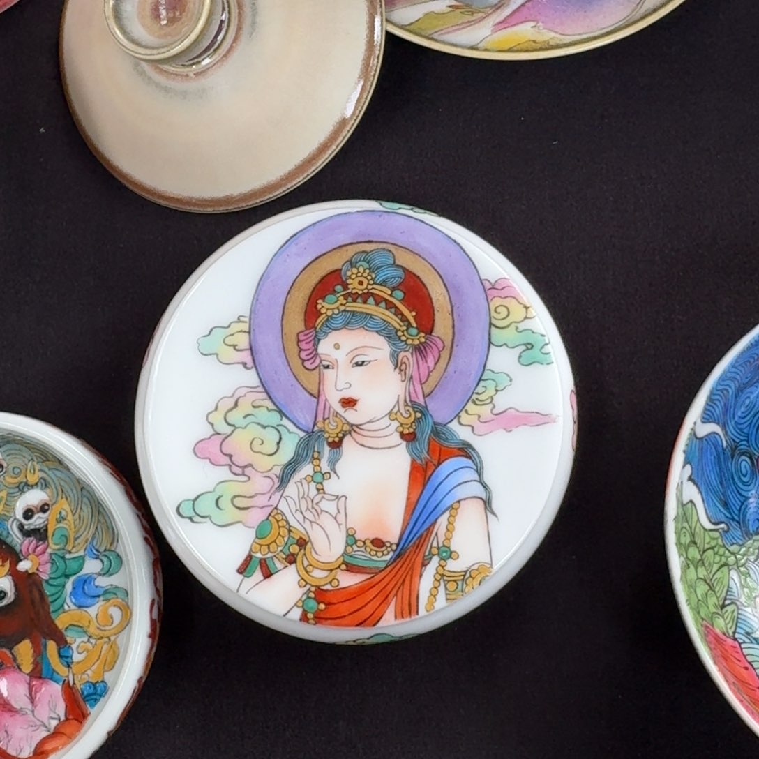 景德镇陶瓷手绘盖置