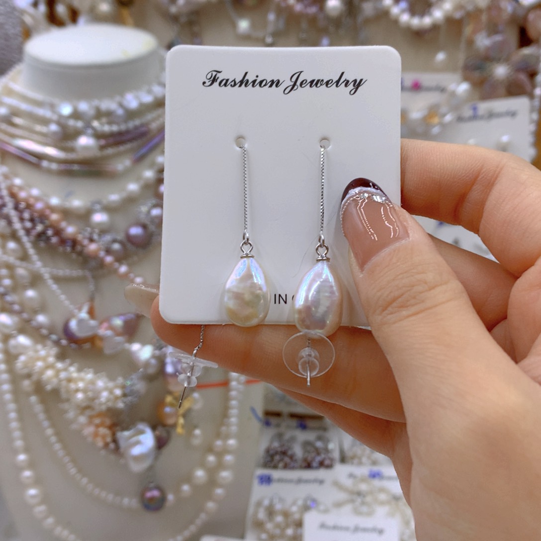 淡水珍珠耳饰合金