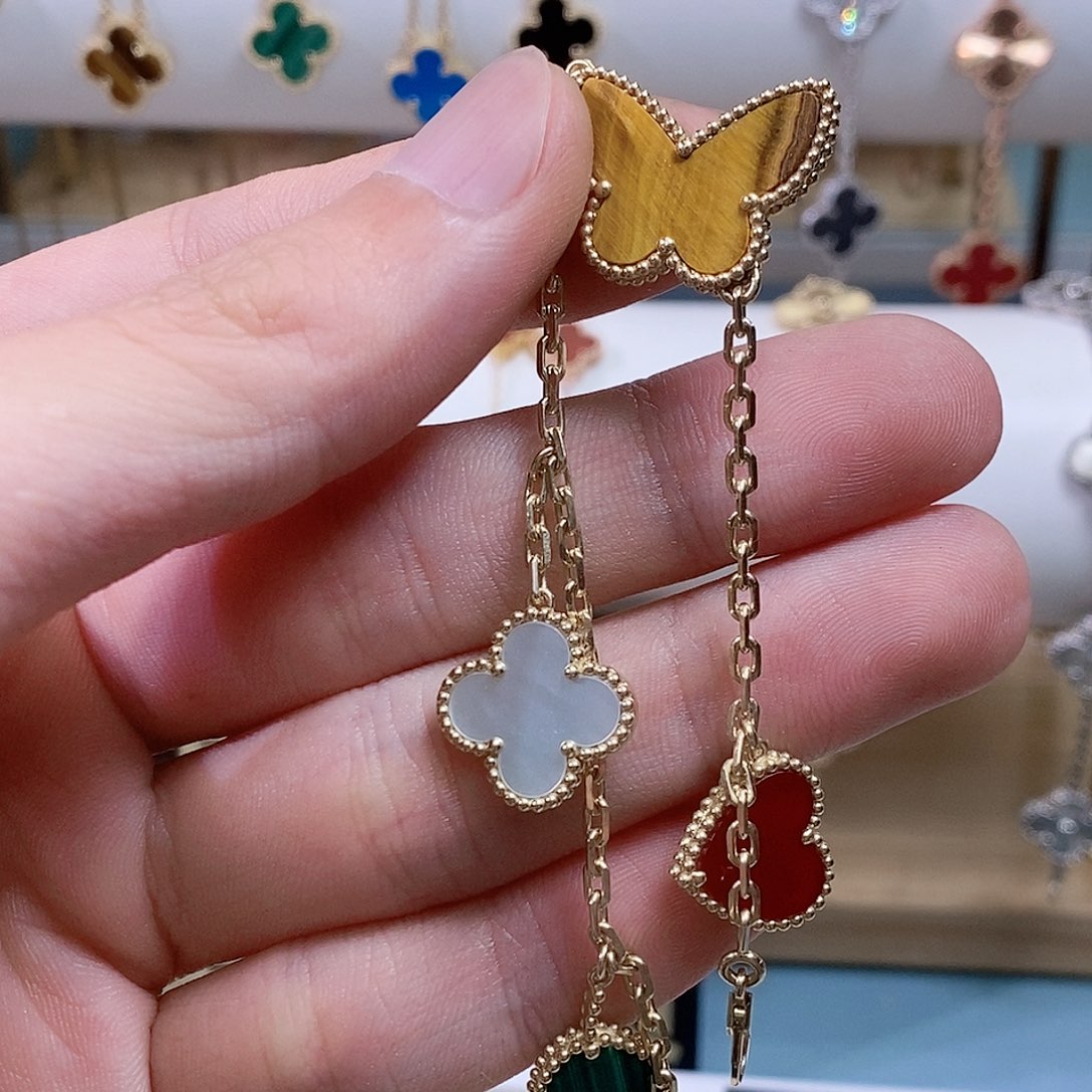 玛瑙/玉髓手链18K金镶嵌K黄