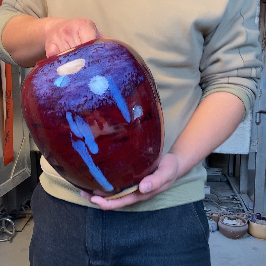 瓷片钧瓷摆件摆件