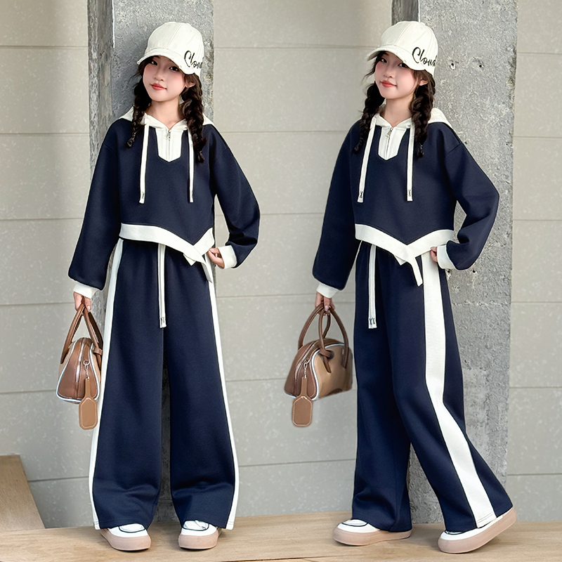 女童套装秋装中大童2025新款洋气时尚春秋季女孩儿童时髦两件套潮