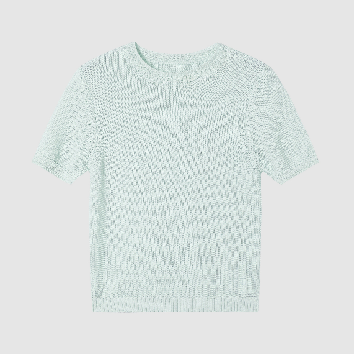 CROWNLESS未冕2025夏季新品凉感微镂空进口和纸纱小圆领短袖T恤