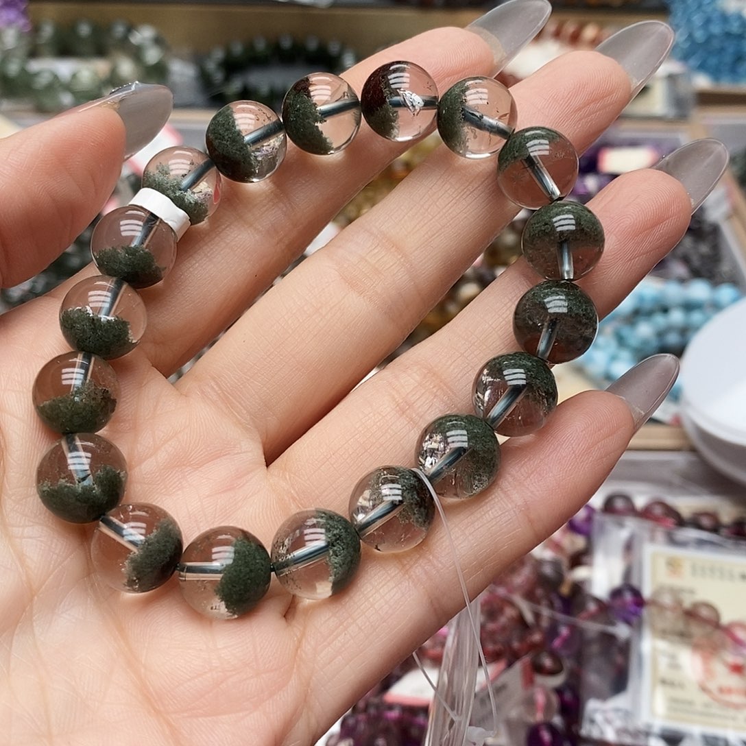 未镶嵌手链水晶道*md188绿幽灵聚宝盆11+