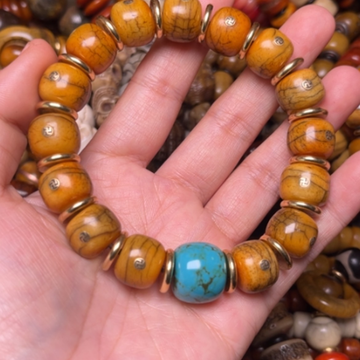 【闪购商品】牛骨手串/手链牛骨万字符14