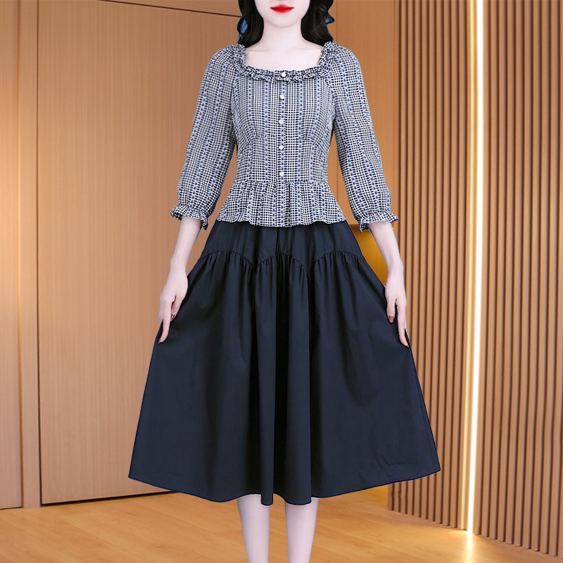 琪琪女装直播间2025新款广州十三行INS风轻奢连衣裙27098