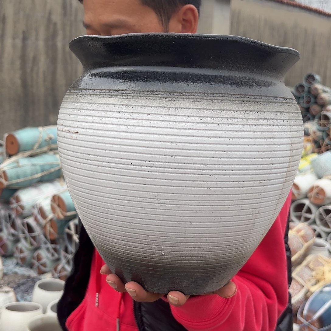 花盆紫砂黑白口径25*26