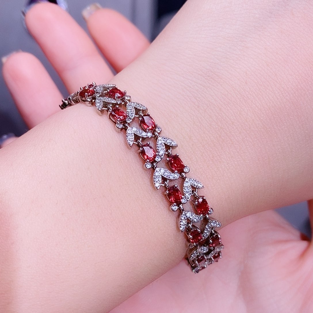 石榴石手链银S925镶嵌1212
