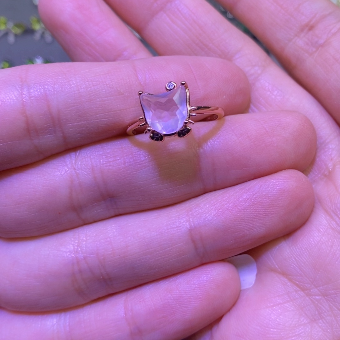 芙蓉石戒指银S925镶嵌