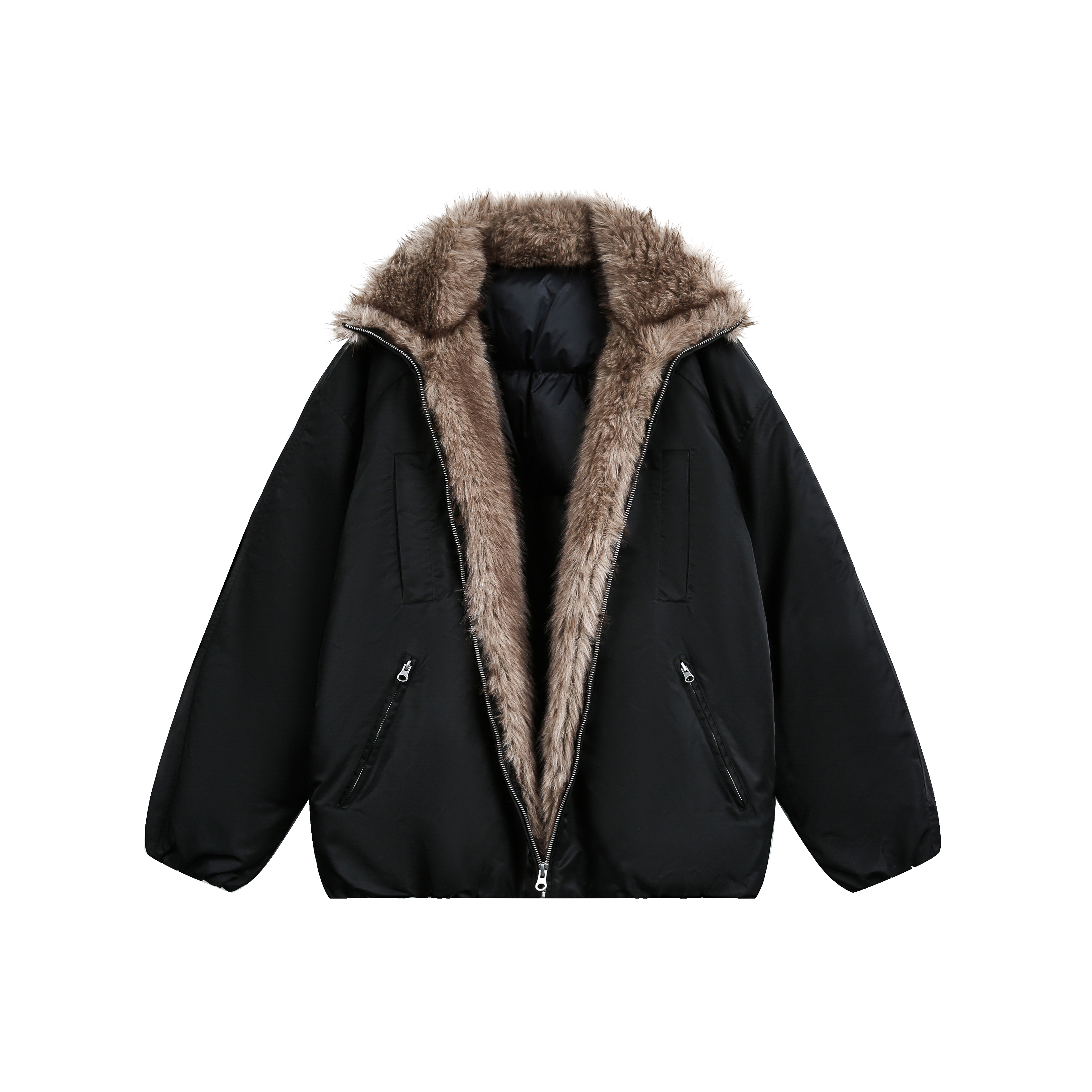 80克起90白鸭绒羽绒服座山雕派克服冬季加厚保暖毛领夹克外套5890