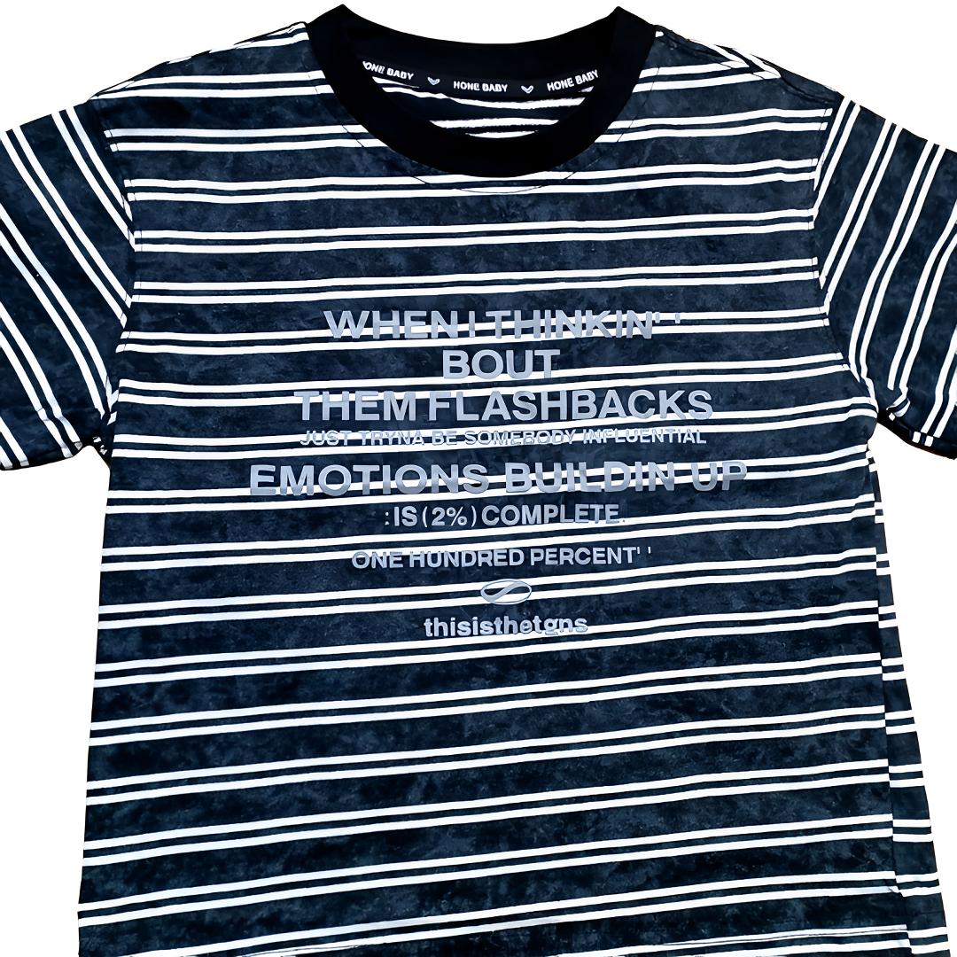 撞色韩系条纹t恤儿童印花透气时尚刺绣条纹短袖T恤拼接