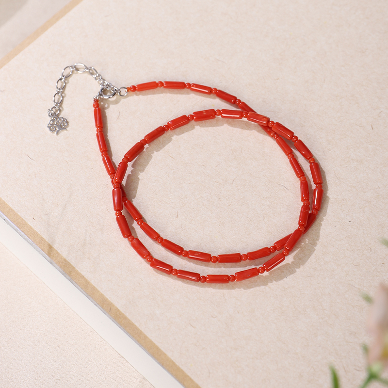 Chii Lih绮丽珊瑚 天然珊瑚 多样性 红珊瑚圆柱项链/22001248